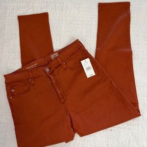 AG Adriano Goldschmied Farrah Skinny Ankle High Rise Jeans Rust Orange